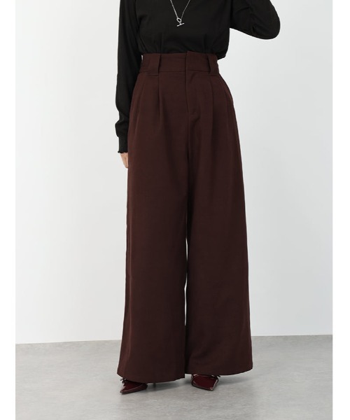 fifth(フィフス)の「【honoセレクト】 【U150サイズあり】起毛ハイウエストタックワイドパンツ(その他パンツ・レディース・ブラック/ブラウン・M/XS)」の14枚目の写真