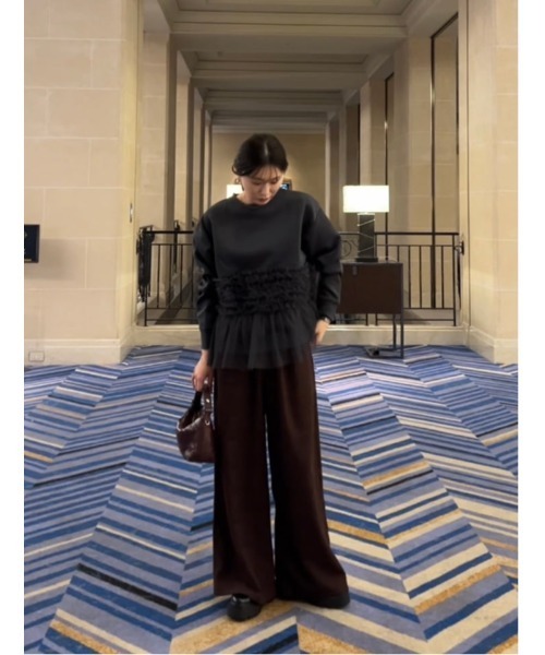 fifth(フィフス)の「【honoセレクト】 【U150サイズあり】起毛ハイウエストタックワイドパンツ(その他パンツ・レディース・ブラック/ブラウン・M/XS)」の12枚目の写真