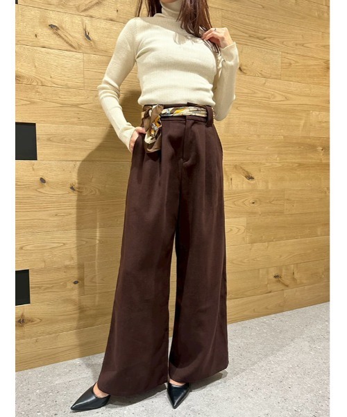 fifth(フィフス)の「【honoセレクト】 【U150サイズあり】起毛ハイウエストタックワイドパンツ(その他パンツ・レディース・ブラック/ブラウン・M/XS)」の15枚目の写真