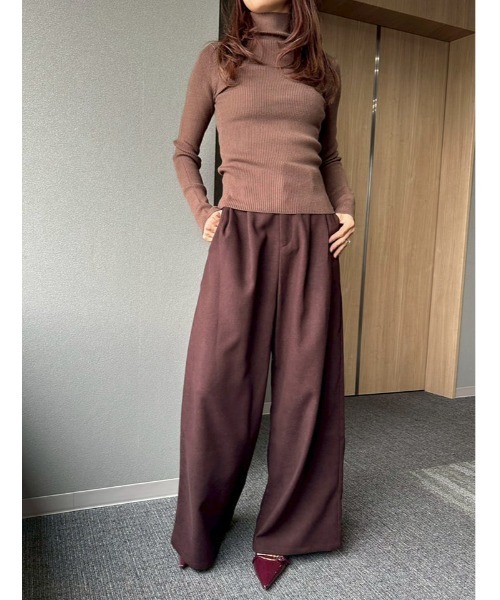 fifth(フィフス)の「【honoセレクト】 【U150サイズあり】起毛ハイウエストタックワイドパンツ(その他パンツ・レディース・ブラック/ブラウン・M/XS)」の16枚目の写真