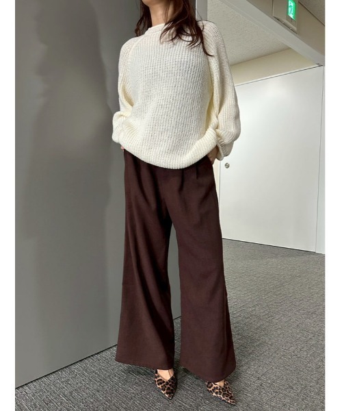 fifth(フィフス)の「【honoセレクト】 【U150サイズあり】起毛ハイウエストタックワイドパンツ(その他パンツ・レディース・ブラック/ブラウン・M/XS)」の17枚目の写真