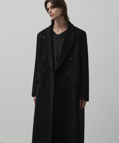 ALYSS（アリス）の「[WOOL 90] スタディッド チェスター ウール ダブル コート [ブラック]（チェスターコート・メンズ・その他・X-LARGE/MEDIUM/LARGE）」の8枚目の写真