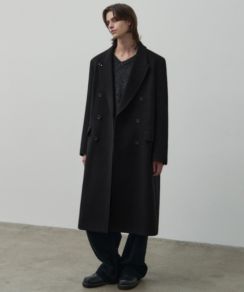 ALYSS（アリス）の「[WOOL 90] スタディッド チェスター ウール ダブル コート [ブラック]（チェスターコート・メンズ・その他・X-LARGE/MEDIUM/LARGE）」の2枚目の写真