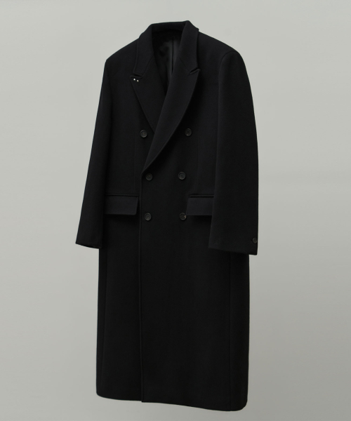 ALYSS（アリス）の「[WOOL 90] スタディッド チェスター ウール ダブル コート [ブラック]（チェスターコート・メンズ・その他・X-LARGE/MEDIUM/LARGE）」の3枚目の写真