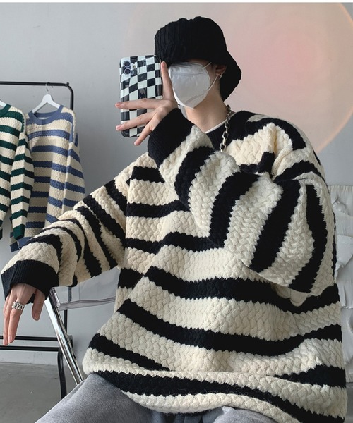 REBALANCE(リバランス)の「メンズボーダーニット(ニット/セーター・メンズ・B/C/A/D・LARGE/MEDIUM)」の13枚目の写真