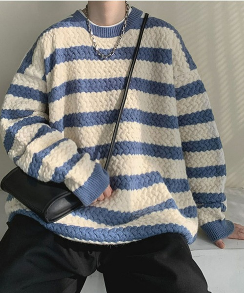 REBALANCE(リバランス)の「メンズボーダーニット(ニット/セーター・メンズ・B/C/A/D・LARGE/MEDIUM)」の12枚目の写真