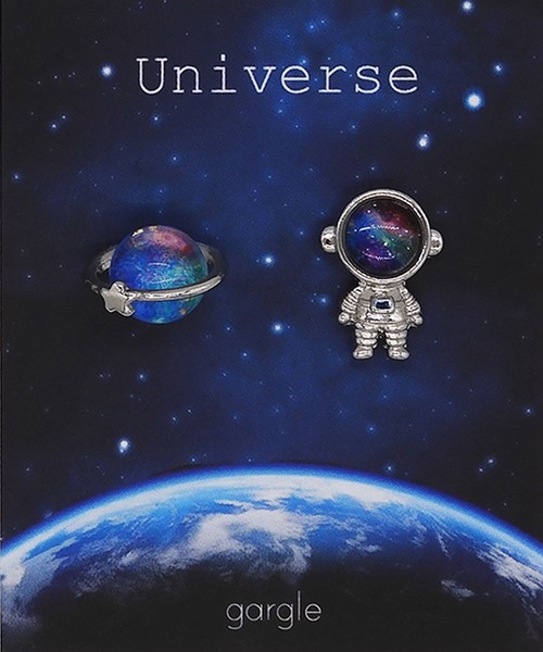 gargle（ガーグル）の「gargle ガーグル：宇宙シリーズ　コズミック飛行士　土星　ピアス（ピアス（両耳用）・レディース・シルバー/ゴールド・FREE）」の2枚目の写真