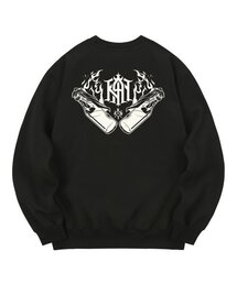 KMB0116 革命軍 裏起毛 スウェット - ブラック