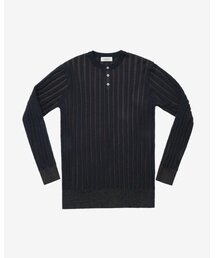 sortie（ソルティ）の「Reverse Combination Henly neck Knit (Navy)（ニット/セーター）」