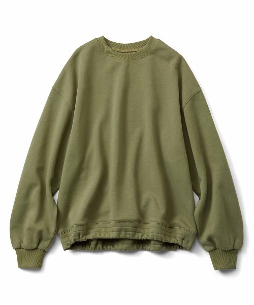 Live in comfort（リブインコンフォート）の「リブ　イン　コンフォート　ラフに着るだけでこなれ見えする　大人専用すそドロストトレーナー（スウェット・レディース・チャコールグレー/ブルー/オートミール/ピンク/グリーン・3L/LL/L/M/S/4L）」の6枚目の写真