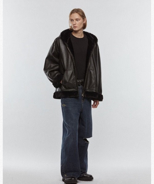 セール】V2／8224レザームートンジャケット（ブルゾン）｜V2（ブイツー