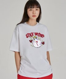 ステイウィアード ラウンドネック 15番手 綿 半袖Tシャツ_ホワイト