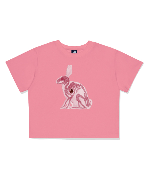PAGESIISII(ページシシ)の「エックスレイラビットプリンティングクロップ半袖Tシャツピンク(Tシャツ/カットソー・レディース・その他・FREE)」の1枚目の写真