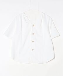 LITMUS vintage シャツ ブラウス ホワイト オックスフォード スタンドカラーブラウス｜シャツ・ブラウス