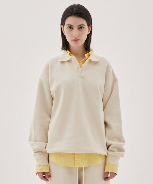 VETEZE（ベテゼ）の「Tenni Pique Loose fit T-Shirt (Ivory)（ポロシャツ・レディース・その他・LARGE）」の3枚目の写真