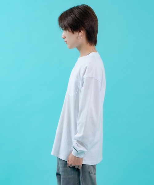 SIDEWAY STANCE（サイドウェイスタンス）の「【SIDEWAY STANCE】ワンポイント ポケット ロンT（Tシャツ/カットソー・メンズ・ブラック系/ホワイト/ブラック/ブラック系1/ホワイト系1/ホワイト系・X-LARGE/LARGE/MEDIUM/SMALL）」の7枚目の写真
