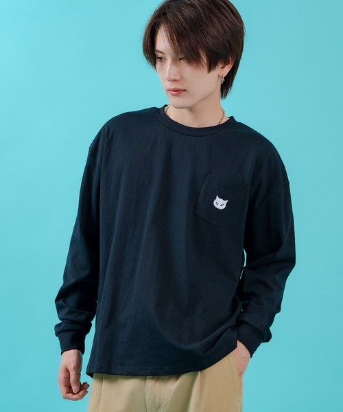 SIDEWAY STANCE（サイドウェイスタンス）の「【SIDEWAY STANCE】ワンポイント ポケット ロンT（Tシャツ/カットソー・メンズ・ブラック系/ホワイト/ブラック/ブラック系1/ホワイト系1/ホワイト系・X-LARGE/LARGE/MEDIUM/SMALL）」の17枚目の写真