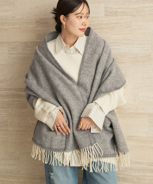 plage（プラージュ）の「LAPUAN KANKURIT / ラプアンカンクリ POCKET SHAWL ARVO ショール（ストール/ショール・レディース・グレー/ベージュ・FREE）」の13枚目の写真