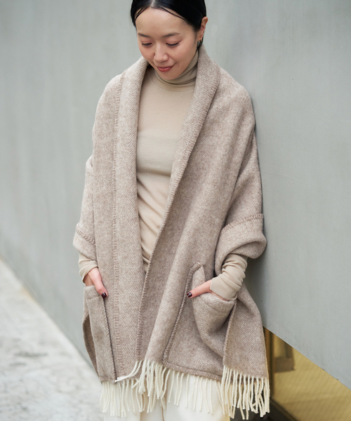 plage（プラージュ）の「LAPUAN KANKURIT / ラプアンカンクリ POCKET SHAWL ARVO ショール（ストール/ショール・レディース・グレー/ベージュ・FREE）」の16枚目の写真