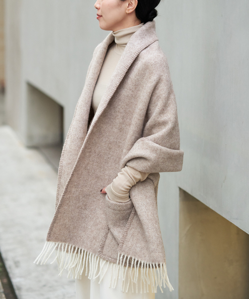 plage（プラージュ）の「LAPUAN KANKURIT / ラプアンカンクリ POCKET SHAWL ARVO ショール（ストール/ショール・レディース・グレー/ベージュ・FREE）」の18枚目の写真