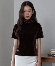 Velvet Glow Half Turtleneck (Brown)