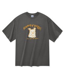 ハッピードギ 半袖Tシャツ グレー
