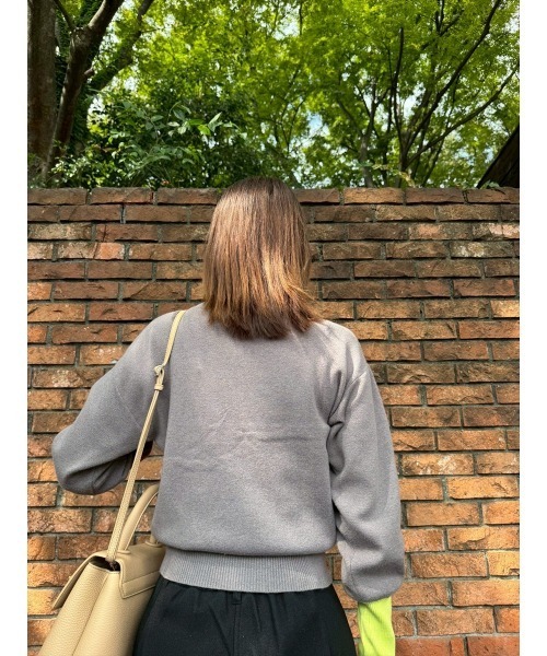 Day and Grade(デイアンドグレイド)の「【前田ゆかセレクト】バイカラーフロントスリットプルオーバー / ストレッチ・ニット(ニット/セーター・レディース・グレー系その他・FREE)」の7枚目の写真