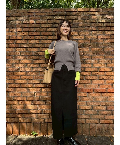 Day and Grade(デイアンドグレイド)の「【前田ゆかセレクト】バイカラーフロントスリットプルオーバー / ストレッチ・ニット(ニット/セーター・レディース・グレー系その他・FREE)」の17枚目の写真