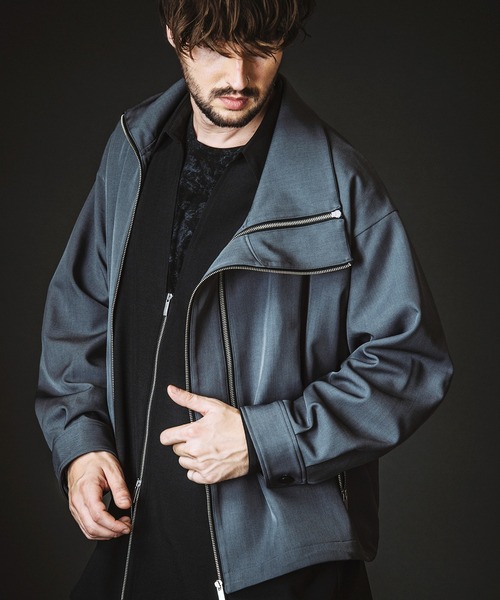 NO ID.(ノーアイディ)の「【NO ID.】Double Zip Big Track Blouson / ダブル ジップ ビッグ トラック ブルゾン(ブルゾン・メンズ・ブラック/グレー・ONE SIZE)」の1枚目の写真