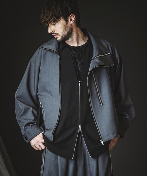 NO ID.(ノーアイディ)の「【NO ID.】Double Zip Big Track Blouson / ダブル ジップ ビッグ トラック ブルゾン(ブルゾン・メンズ・ブラック/グレー・ONE SIZE)」の4枚目の写真