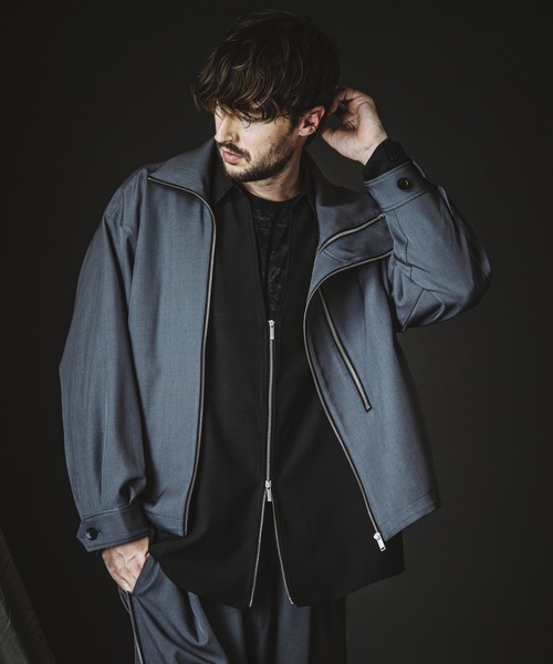 NO ID.(ノーアイディ)の「【NO ID.】Double Zip Big Track Blouson / ダブル ジップ ビッグ トラック ブルゾン(ブルゾン・メンズ・ブラック/グレー・ONE SIZE)」の6枚目の写真