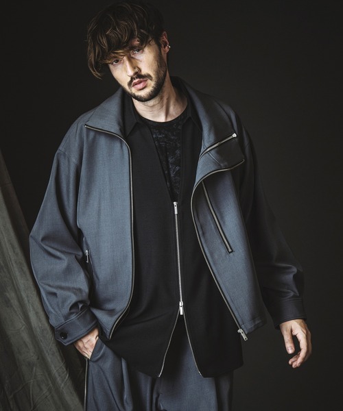 NO ID.(ノーアイディ)の「【NO ID.】Double Zip Big Track Blouson / ダブル ジップ ビッグ トラック ブルゾン(ブルゾン・メンズ・ブラック/グレー・ONE SIZE)」の7枚目の写真