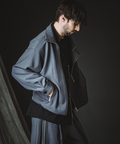 NO ID.(ノーアイディ)の「【NO ID.】Double Zip Big Track Blouson / ダブル ジップ ビッグ トラック ブルゾン(ブルゾン・メンズ・ブラック/グレー・ONE SIZE)」の10枚目の写真