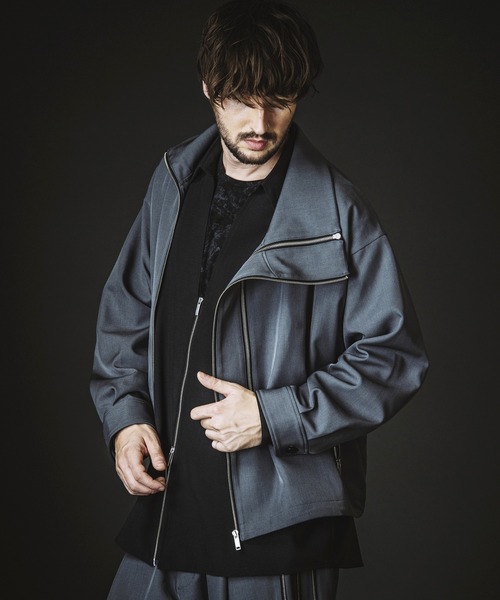 NO ID.(ノーアイディ)の「【NO ID.】Double Zip Big Track Blouson / ダブル ジップ ビッグ トラック ブルゾン(ブルゾン・メンズ・ブラック/グレー・ONE SIZE)」の14枚目の写真
