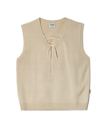 PIECEMAKER（ピースメーカー）の「LACE UP KNIT VEST (IVORY)（ベスト）」