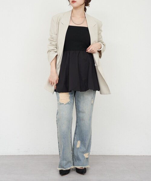 SHENERY（シーナリー）の「バルーンビスチェキャミソール（キャミソール・レディース・ブラック/ホワイト・FREE）」の14枚目の写真