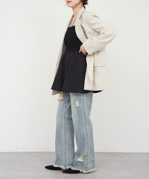 SHENERY（シーナリー）の「バルーンビスチェキャミソール（キャミソール・レディース・ブラック/ホワイト・FREE）」の16枚目の写真