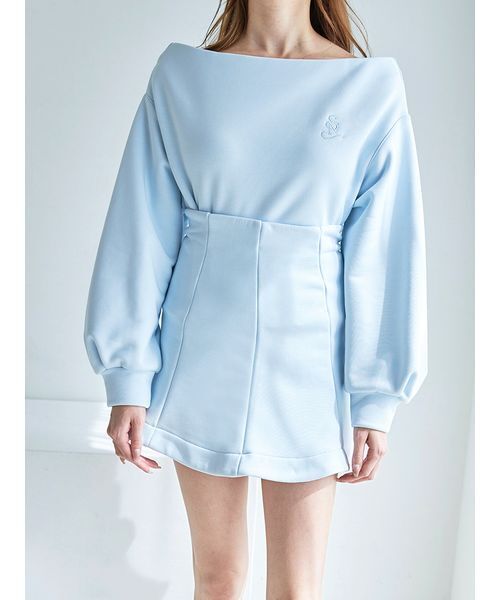 SNIDEL（スナイデル）の「Sustainableオフショルスウェットミニセット（ワンピース・レディース・グレー/ライトブルー/アイボリー・0/1）」の12枚目の写真