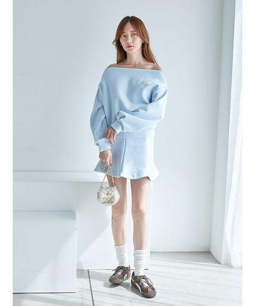 SNIDEL（スナイデル）の「Sustainableオフショルスウェットミニセット（ワンピース・レディース・グレー/ライトブルー/アイボリー・0/1）」の17枚目の写真