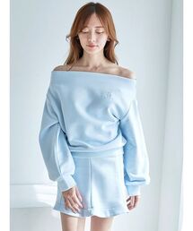 SNIDEL | Sustainableオフショルスウェットミニセット(ワンピース)