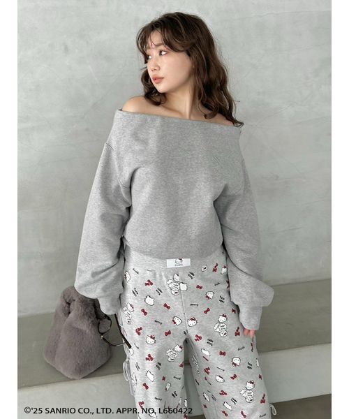 SNIDEL（スナイデル）の「Sustainableオフショルスウェットミニセット（ワンピース・レディース・グレー/ライトブルー/アイボリー・0/1）」の5枚目の写真