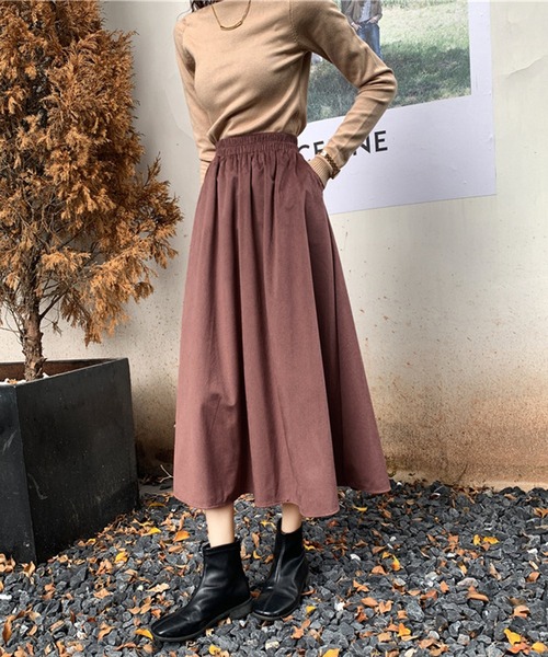 Doula Doula(ドゥーラドゥーラ)の「コーデュロイミドル丈フレアスカート(スカート・レディース・ブラウン/グリーン/ブラック・FREE)」の19枚目の写真