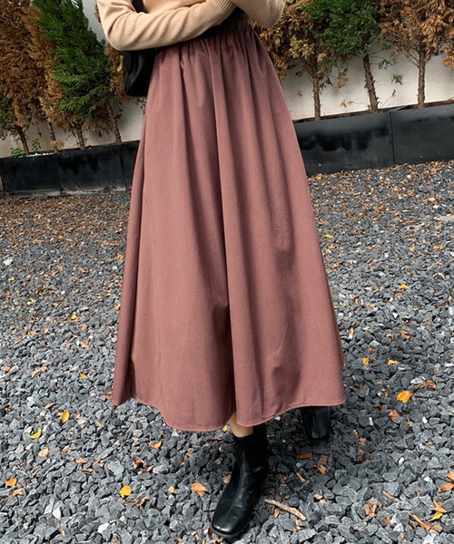 Doula Doula(ドゥーラドゥーラ)の「コーデュロイミドル丈フレアスカート(スカート・レディース・ブラウン/グリーン/ブラック・FREE)」の20枚目の写真