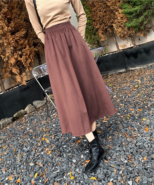 Doula Doula(ドゥーラドゥーラ)の「コーデュロイミドル丈フレアスカート(スカート・レディース・ブラウン/グリーン/ブラック・FREE)」の21枚目の写真