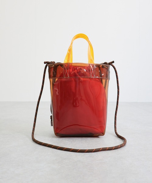 COLDE （コルデ）の「2way配色ビニールバッグ（トートバッグ・レディース・ブラック/ライトグリーン/オレンジ・FREE）」の6枚目の写真