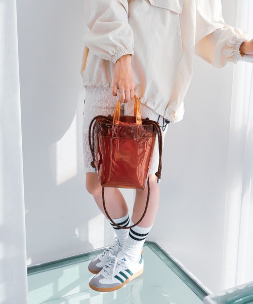 COLDE （コルデ）の「2way配色ビニールバッグ（トートバッグ・レディース・ブラック/ライトグリーン/オレンジ・FREE）」の19枚目の写真