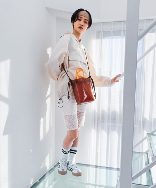 COLDE （コルデ）の「2way配色ビニールバッグ（トートバッグ・レディース・ブラック/ライトグリーン/オレンジ・FREE）」の20枚目の写真