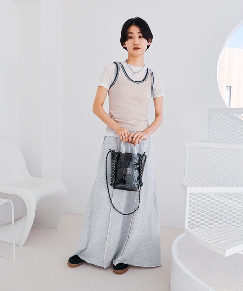 COLDE （コルデ）の「2way配色ビニールバッグ（トートバッグ・レディース・ブラック/ライトグリーン/オレンジ・FREE）」の15枚目の写真