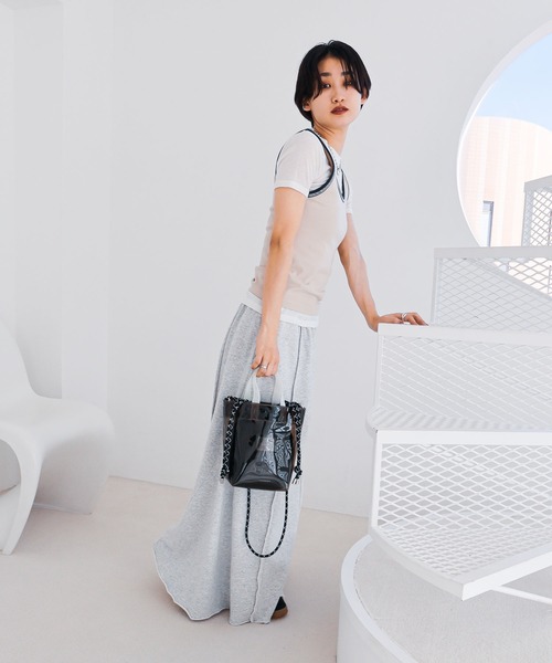 COLDE （コルデ）の「2way配色ビニールバッグ（トートバッグ・レディース・ブラック/ライトグリーン/オレンジ・FREE）」の16枚目の写真