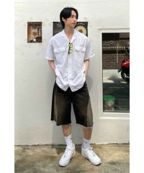 Diamond Layla（ダイアモンドレイラ）の「[COOL COTTON] 3-Stitch Open Collar Cotton 1/2 Shirt  S135  White（シャツ/ブラウス・レディース・その他・MEDIUM/LARGE）」の12枚目の写真